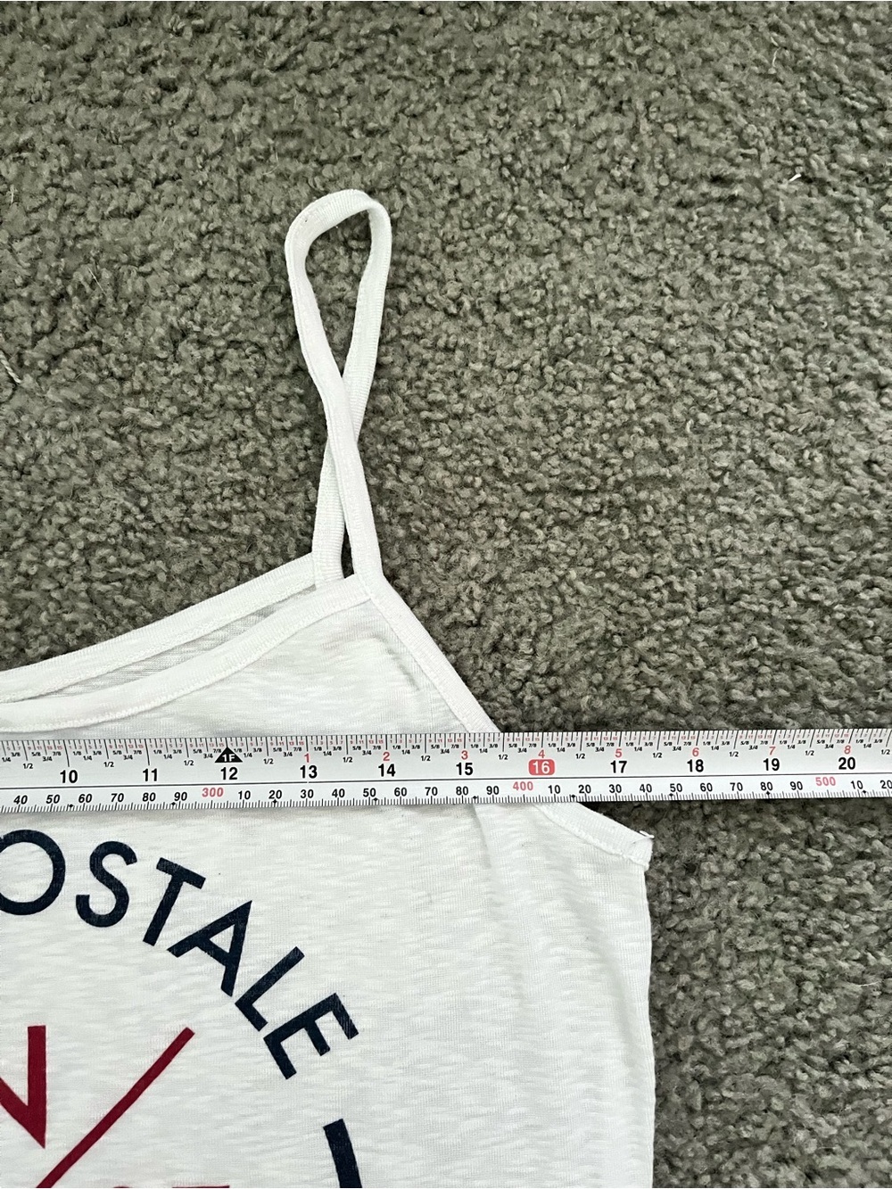 Aeropostale White Tank Top with Red & Navy Graphic - Picture 3 of 5